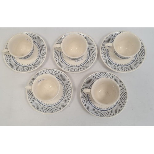 52 - Set of five Masons 'Louise' pattern miniature cups and saucers and another miniature set of six chin... 