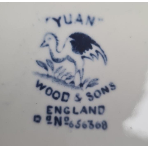 53 - Wood & Sons 'Yuan' pattern part dinner and tea service, reg no.656368