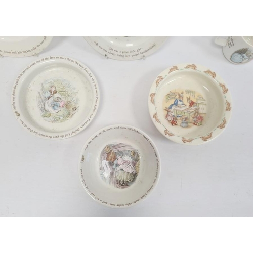 56 - Royal Doulton 'Bunnykins' baby dish and five pieces of Wedgwood 'Beatrix Potter' nursery ware (6)