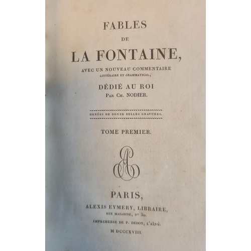 1068 - Fine Bindings - 
 Nodier, Ch. 'Fables de la Fontaine avec Nouveau Commentaire Litteraire et Grammati... 