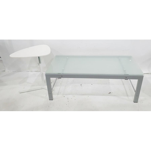 1358 - Rectangular glass-topped coffee table and one further table (2)