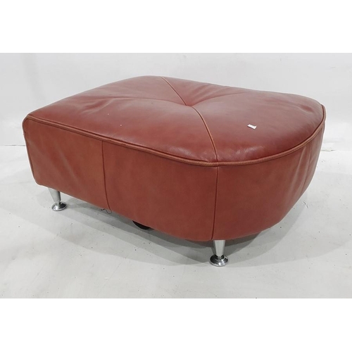 1359 - Red leather covered stool