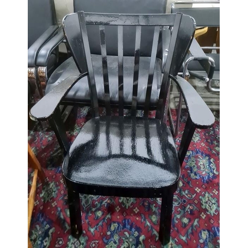 1360 - Black painted low armchair