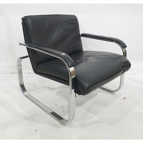 1363 - Single 20th century office armchair with chrome supports