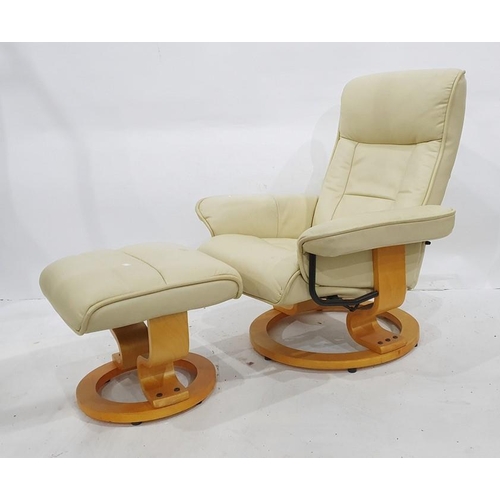 1364 - Ekorness Stressless-style reclining armchair and footstool (2)