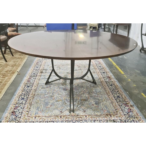 1380 - 20th century Bill Schofield for Baker metal and mahogany circular dining table (ex-Christies lot 942... 