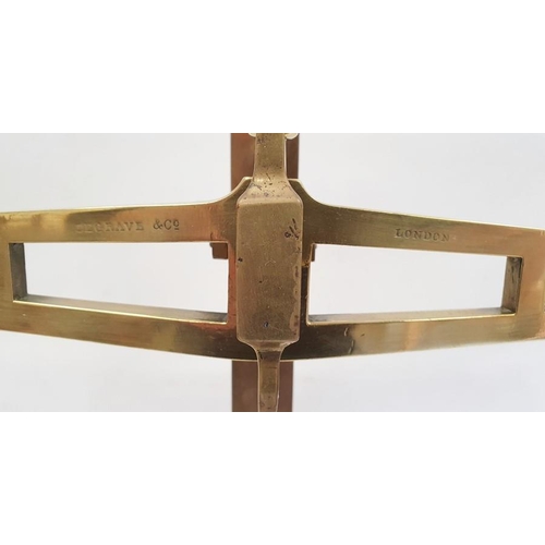 192 - Set of Degrave & Co of London folding brass balance scales, 60cm high