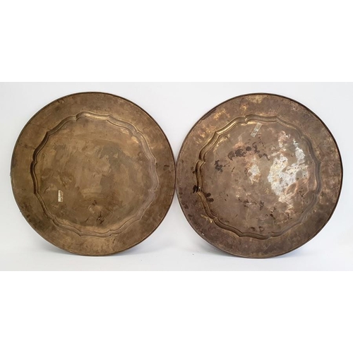 213 - Pair of Eastern brass foliate engraved trays (2)