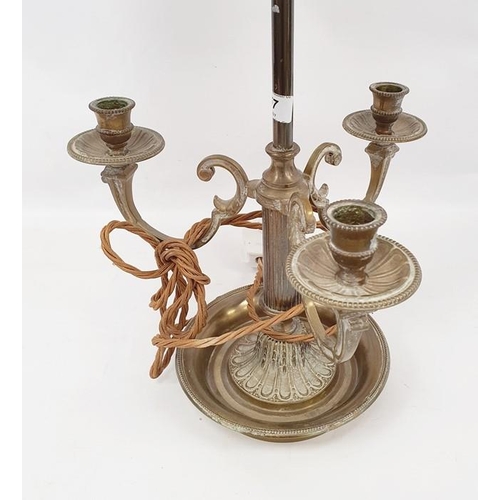 257 - Three-branch candelabrum converted to table lamp