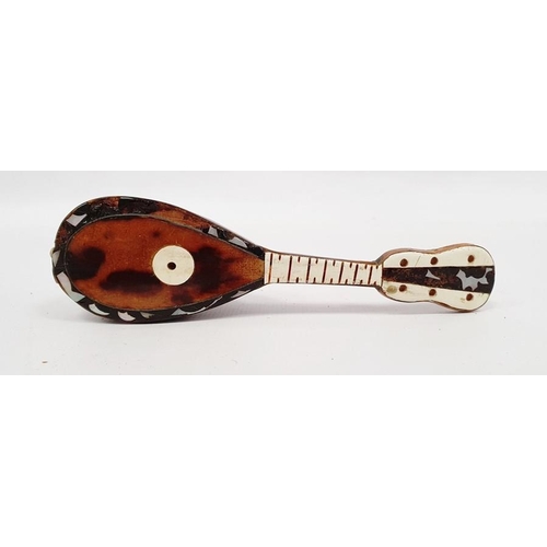 266 - Two miniature tortoiseshell and mother of pearl inlaid mandolins (2)