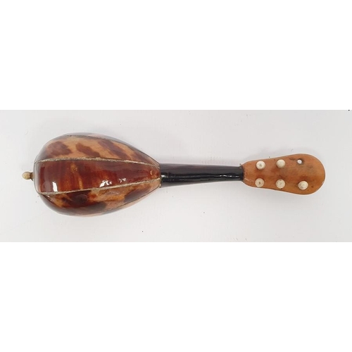 267 - Two miniature tortoiseshell and mother of pearl inlaid mandolins (2)