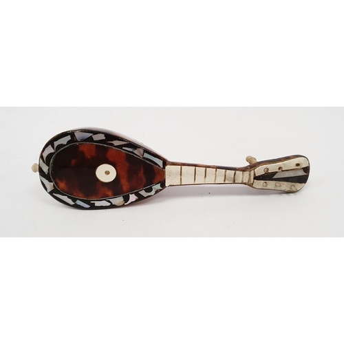 267 - Two miniature tortoiseshell and mother of pearl inlaid mandolins (2)