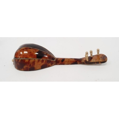 267 - Two miniature tortoiseshell and mother of pearl inlaid mandolins (2)