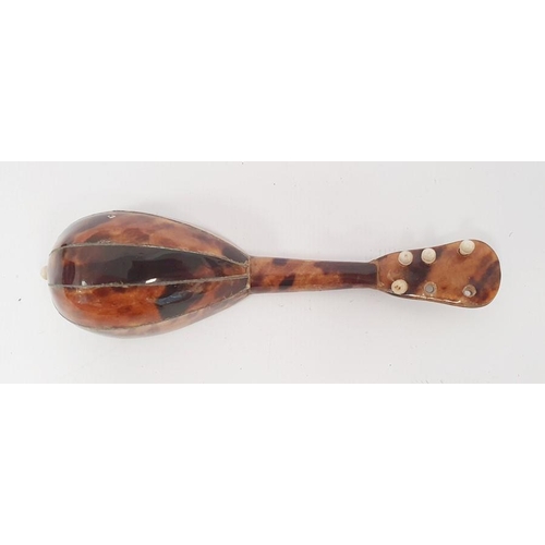 267 - Two miniature tortoiseshell and mother of pearl inlaid mandolins (2)