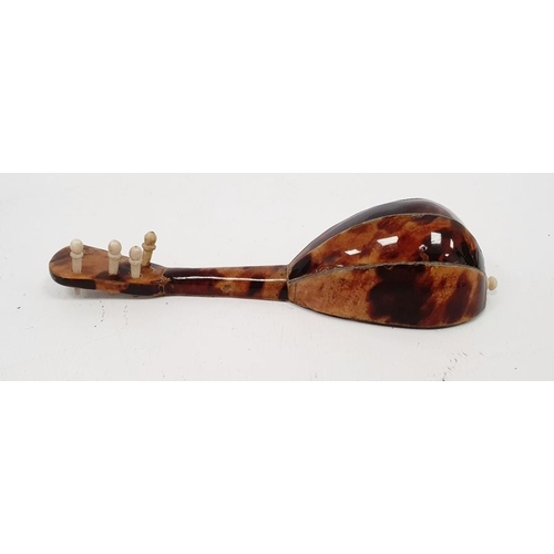 267 - Two miniature tortoiseshell and mother of pearl inlaid mandolins (2)