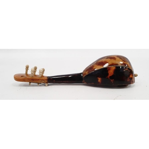 267 - Two miniature tortoiseshell and mother of pearl inlaid mandolins (2)