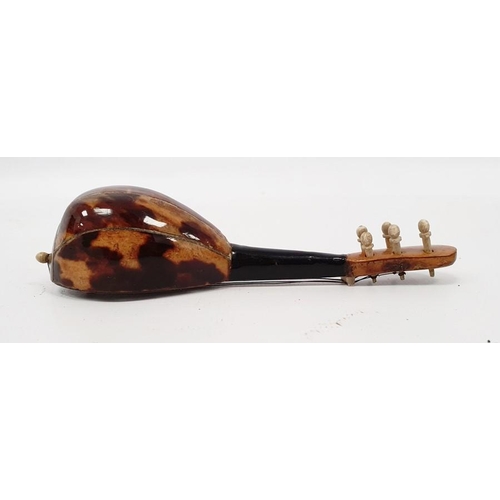 267 - Two miniature tortoiseshell and mother of pearl inlaid mandolins (2)