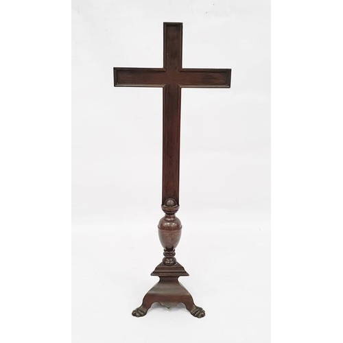 272A - Bronze cross on triform base, 45.5cm high