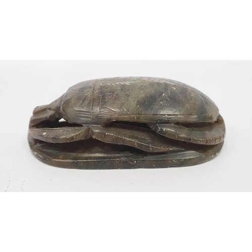 273 - Egyptian carved hardstone scarab, 11cm wide