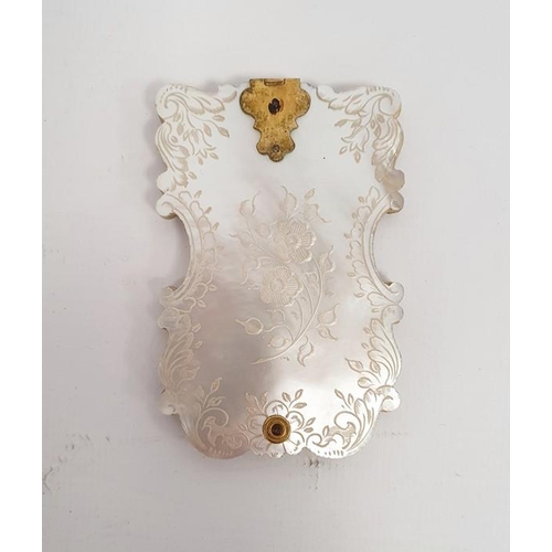 275 - A Victorian mother of pearl and ivory day diary, scroll and foliate engraved, 7.5cm x 5cm