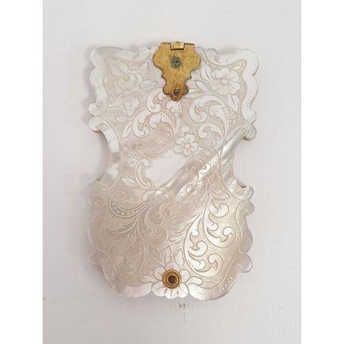 275 - A Victorian mother of pearl and ivory day diary, scroll and foliate engraved, 7.5cm x 5cm