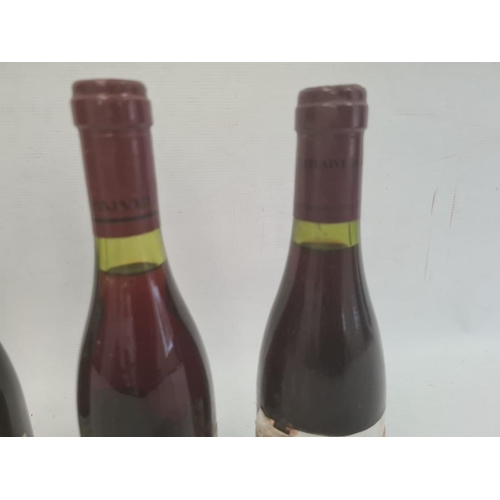 280 - Three half bottles of 1955 Faiveley Morey-Saint-Denis 365ml and one half bottle of 1988 Clos De Voug... 