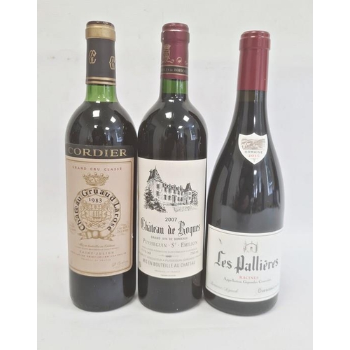 281 - 2007 Chateau de Roques Grand Vin de Bordeaux Puysseguin St Emilion, 1983 Cordier Chateau Gruaud Laro... 