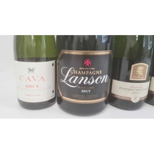 290 - Five bottles of sparkling wine to include two bottles of South African Pieter Cruythofs Brut, magnum... 