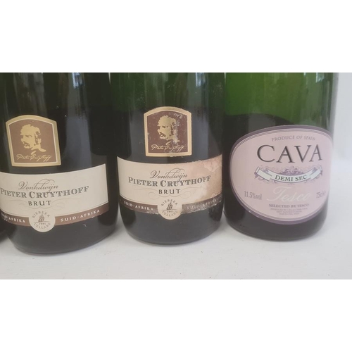 290 - Five bottles of sparkling wine to include two bottles of South African Pieter Cruythofs Brut, magnum... 