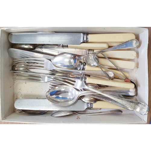 322 - Quantity of silver plated and other cutlery, various ages and designs