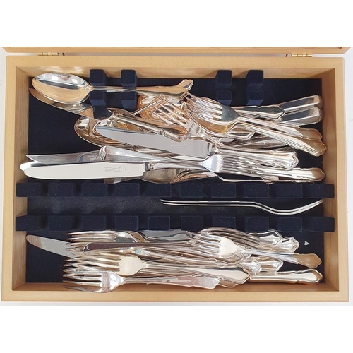 327 - Modern canteen of silver plated cutlery in the Dubarry pattern, in wooden case