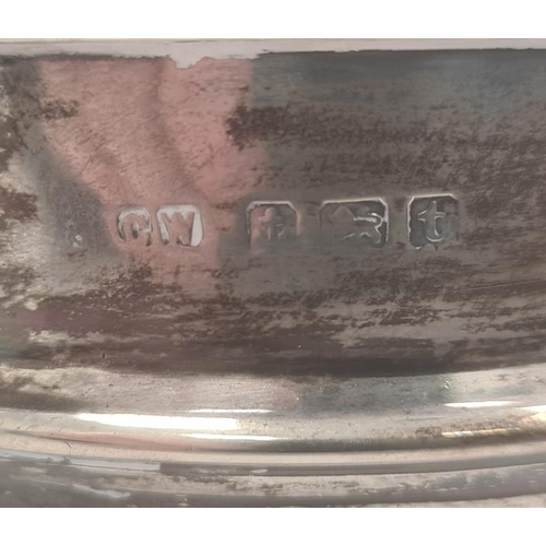 349 - An early 20th century silver two-handled circular trophy cup, on circular base, Birmingam 1918, make... 