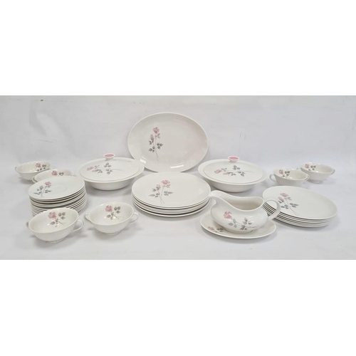 40 - Royal Doulton porcelain part dinner service 'Pillar Rose' pattern, to include dinner plates, side pl... 