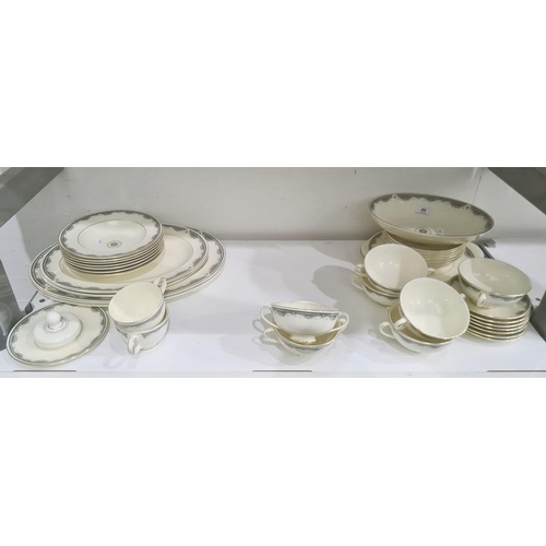 42 - Extensive service of Royal Doulton 'Albany' pattern dinner and tea ware, originally for eight person... 