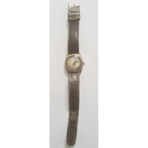 506 - 20th century Crusader silver-coloured metal wristwatch with subsidiary seconds dial