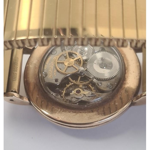 518 - Gent's Jaeger Le Coultre 9ct gold wristwatch, mid 20th century, with subsidiary seconds dial, with g... 