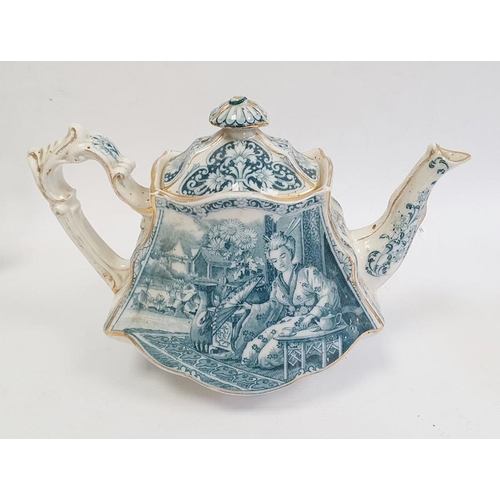 6 - Victorian Aesthetic movement pewter mounted teapot in Japonaiserie style, embossed with birds and ba... 