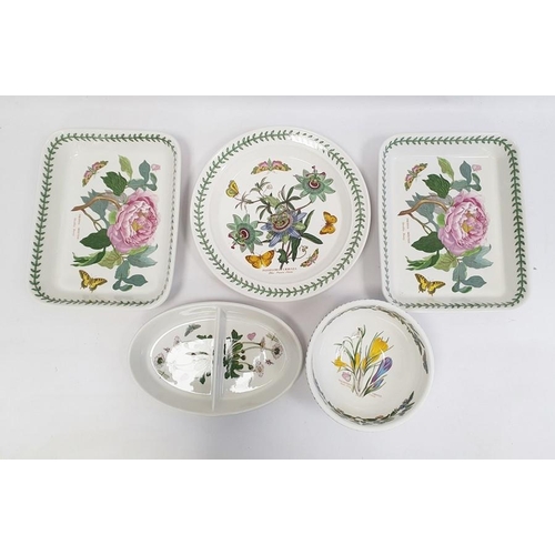 9 - Two Portmeirion rectangular casserole dishes, teapot, circular dish, six coffee cups and saucers and... 