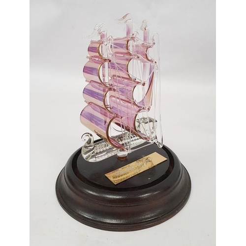 99 - Glass ship in bottle, two further bottles with ships (3)