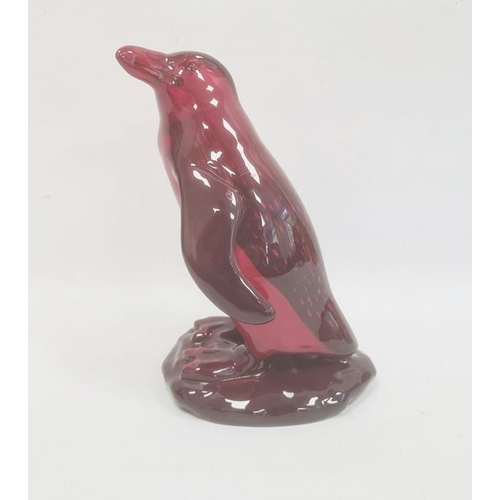 10 - Royal Doulton flambe penguin, signed to base, 22cm high