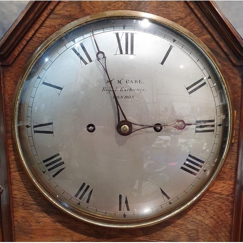 1007 - 19th century rosewood bracket clock having pointed arched top and pointed square section finials, wi... 