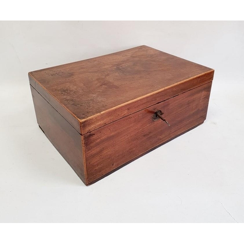 1020 - Mahogany writing slope, a banded mahogany box and a leather-bound green velvet lined jewel box (3)