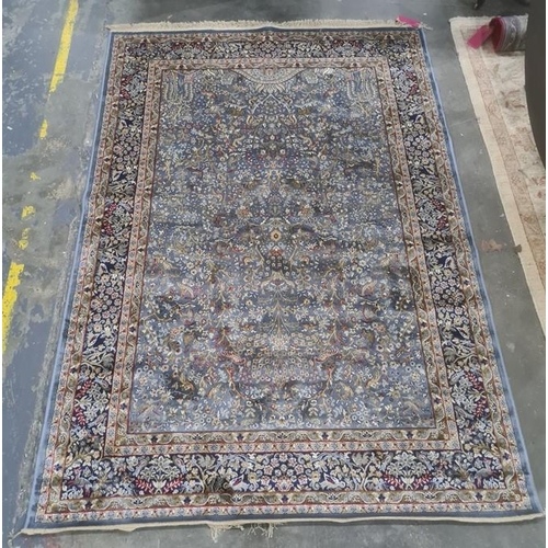 1042 - Duck egg blue ground Kashmiri tree of life design rug, 240 x 160cm