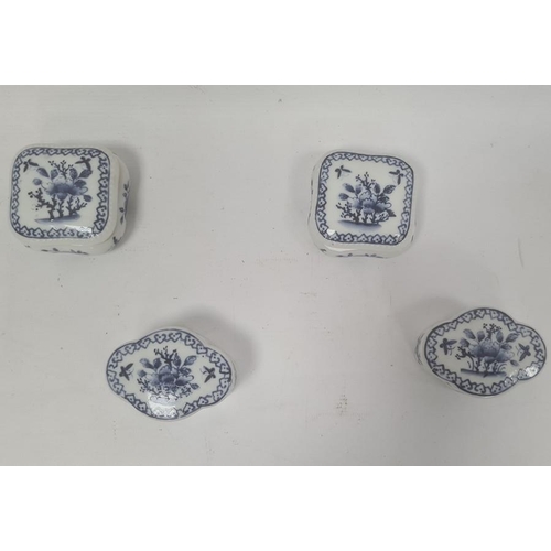 120A - Collection of four Chinese porcelain trinket pots and covers, a pair of oviform miniature vases, 9cm... 