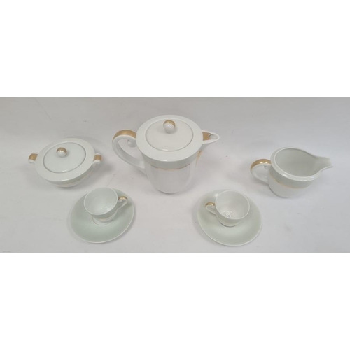 120B - Limoges 'A.Vignaud' part tea and coffee service including a coffee pot and cover, a two-handled suga... 