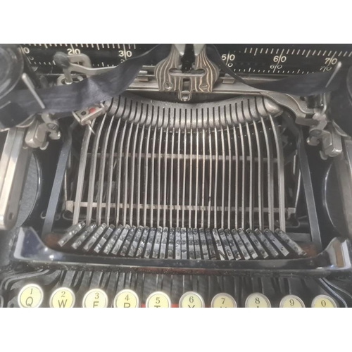 168 - Corona black metal typewriter inscribed L C Smith & Corona Typewriters Ltd, Aldwych, London in carry... 