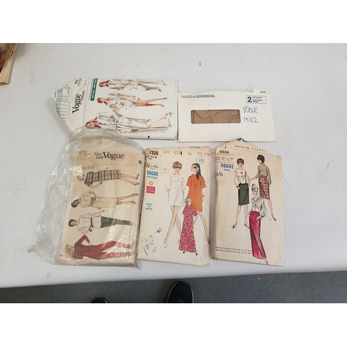 202 - Quantity of Vogue, Butterick and other dress patterns, 1960's and later and a pair Watts patent wood... 