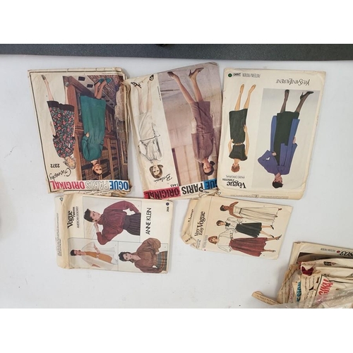 202 - Quantity of Vogue, Butterick and other dress patterns, 1960's and later and a pair Watts patent wood... 