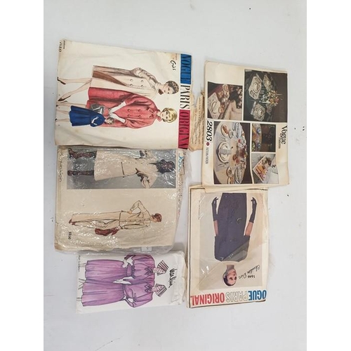 202 - Quantity of Vogue, Butterick and other dress patterns, 1960's and later and a pair Watts patent wood... 