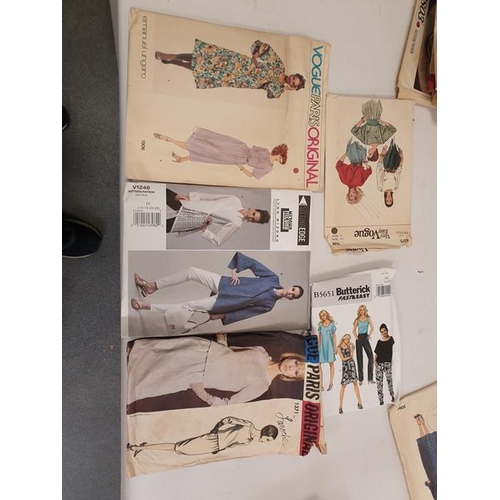 202 - Quantity of Vogue, Butterick and other dress patterns, 1960's and later and a pair Watts patent wood... 